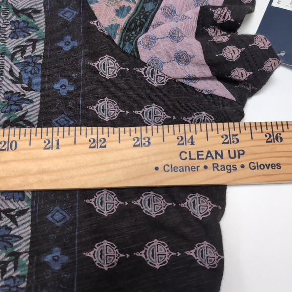 Lucky Brand Knit Top Womens Plus Size 3X Black Print Cap Sleeves‎ Boho NEW NWT - Picture 12 of 14